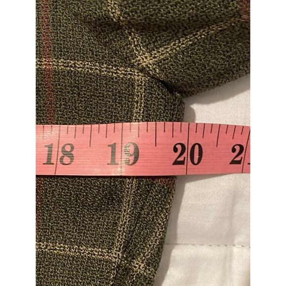 Twee For Petes Sake Women Size 8 Green Window Pane Quiet Money Vintage Blazer - Picture 7 of 8